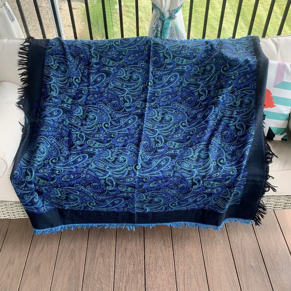 YSL Large Paisly Wool Scarf